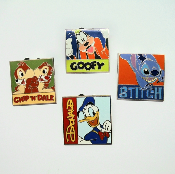 Set of 4 Disney Character Collecting Pins 2012 - Picture 1 of 1